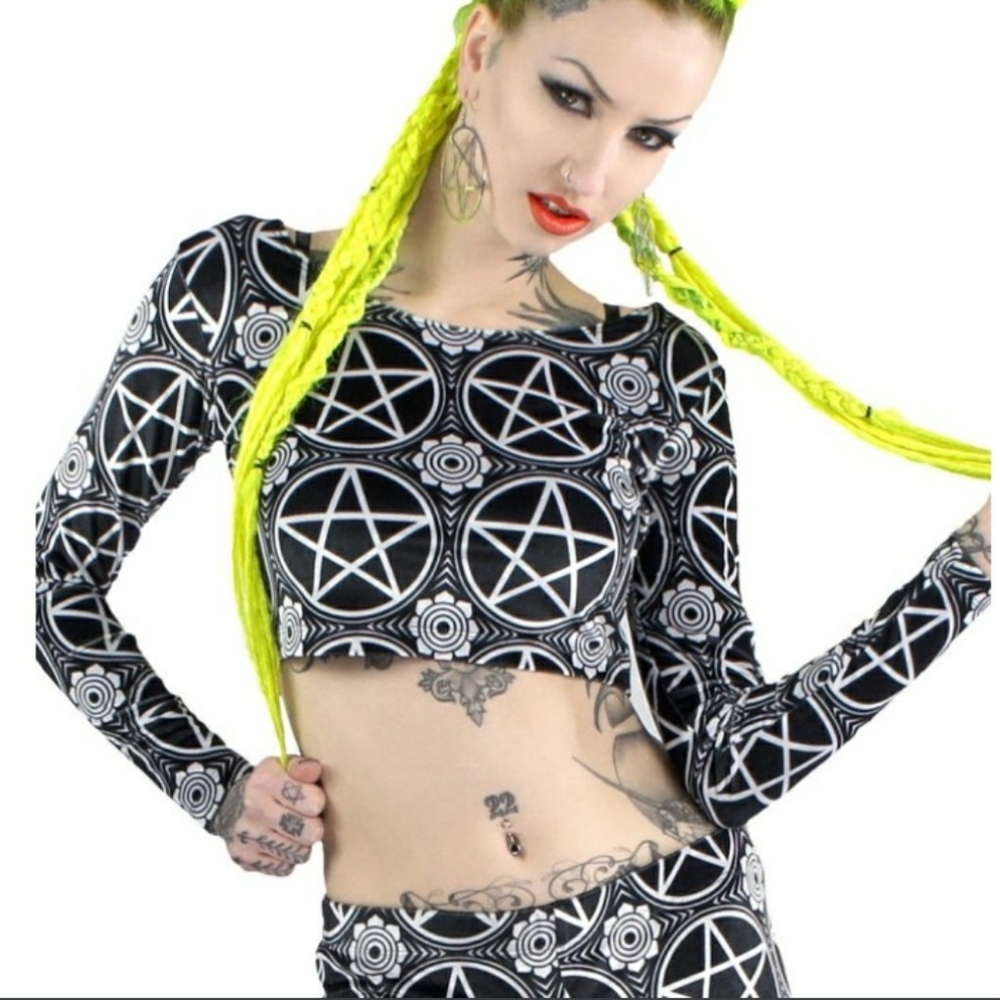 Killstar Pentagram Velvet Crop Top